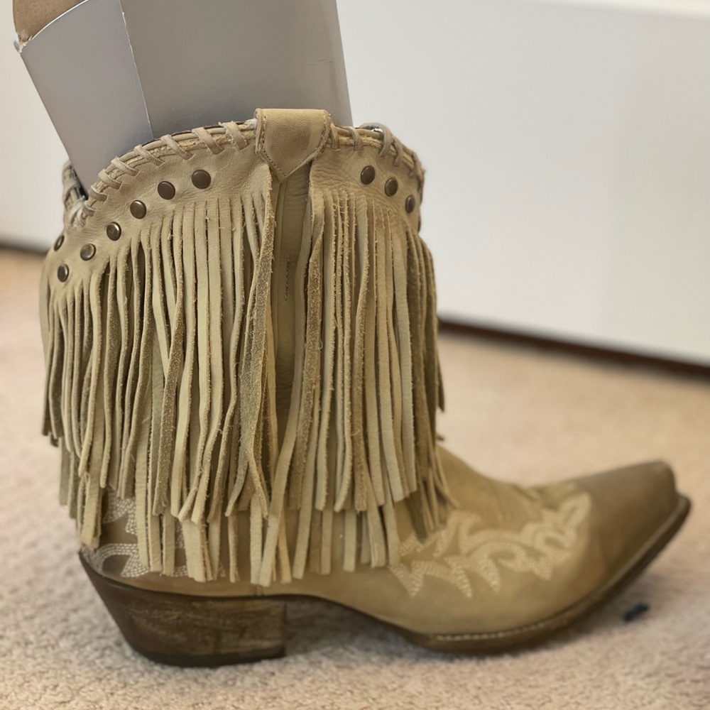 Junk Gypsy by Lane Women’s Short Fringe Genuine Leather Handmade Cowgirl Boots